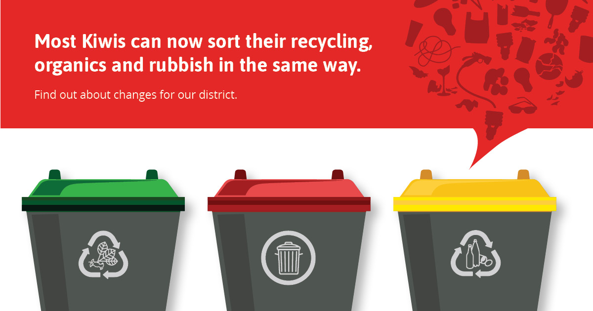 Most Kiwis can now sort their recycling, organics and rubbish in the same way.